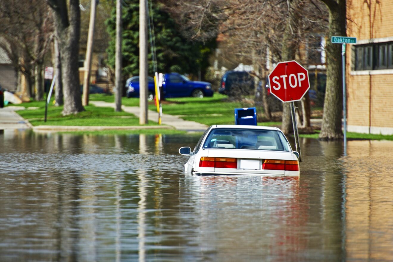 Flooded City Streets After Few Days of Intense Rain