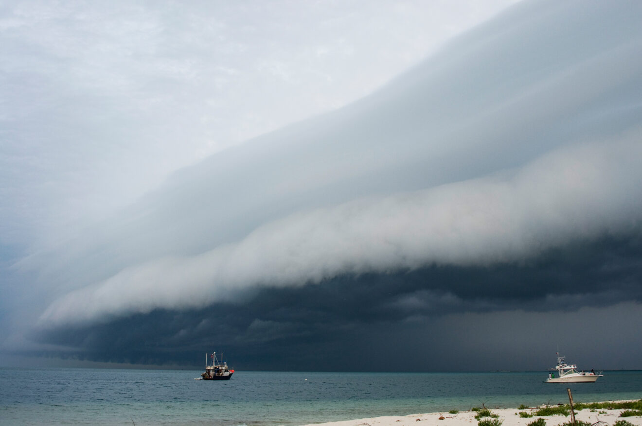 Storm clouds forming on coast of Perez Island, Gulf of Mexico