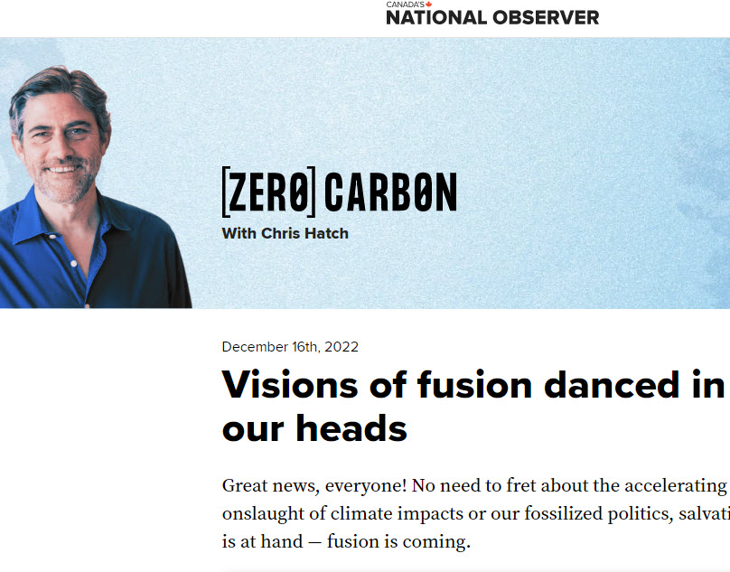 Visions of fusion danced in our heads, Chris Hatch warns of ＂predatory delay＂ greenwashing
