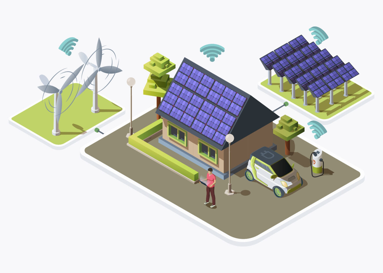 Smart grid concept illustration