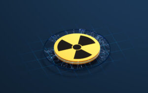 The concept of nuclear energy, 3d rendering