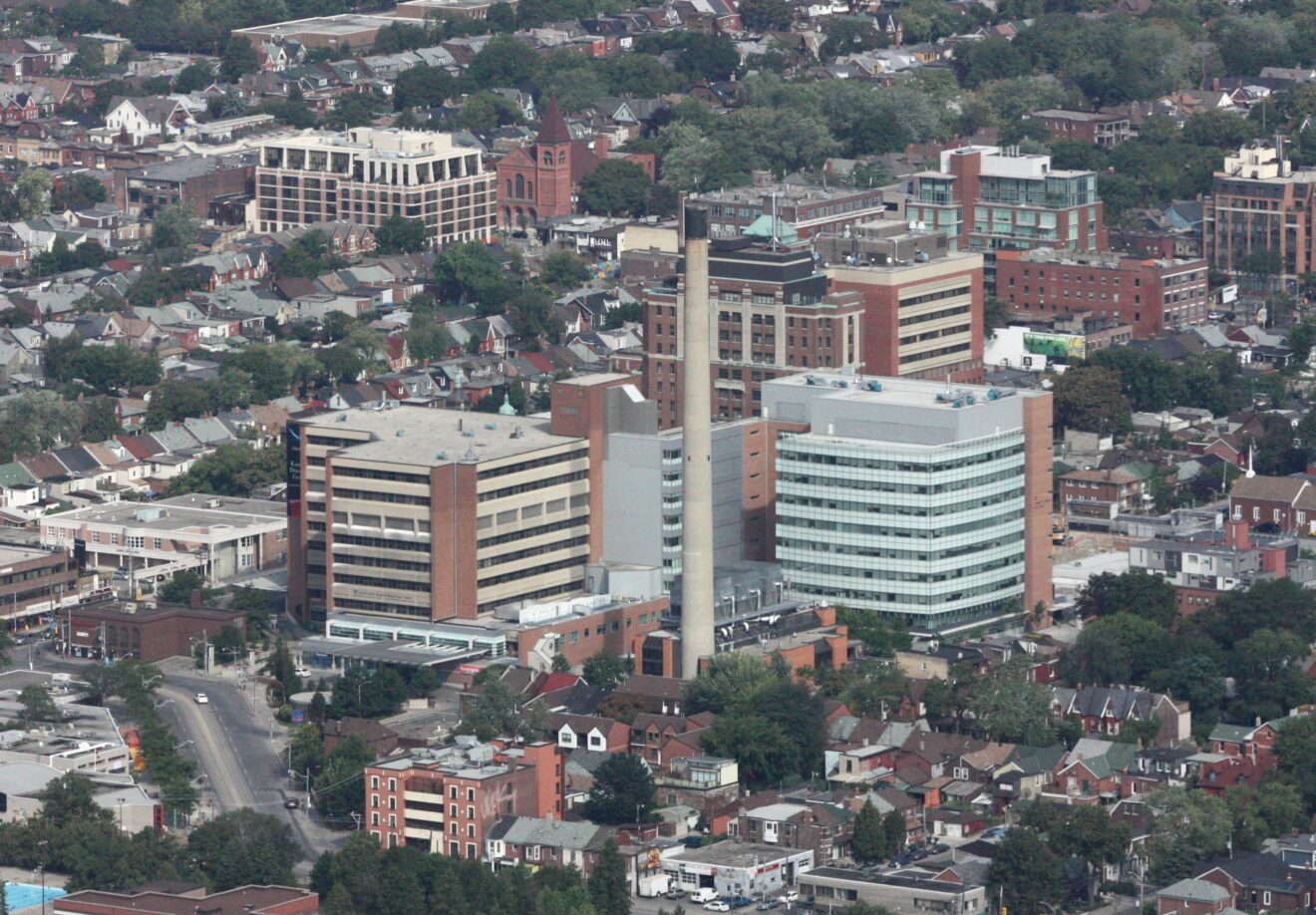 Toronto Western Hospital seen from the CN Tower.